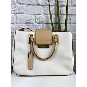 Calvin Klein White Leather Purse